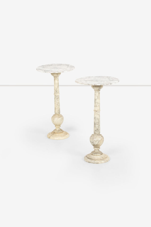 Pair of Alabaster End Tables or Plant or Display Columns
