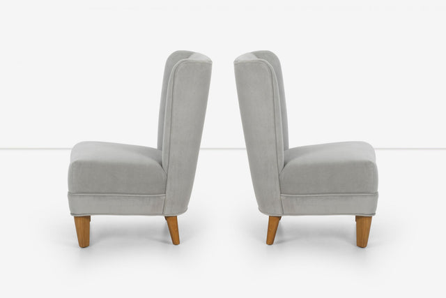 Edward Wormley Dunbar Slipper Lounge Chairs, 1942