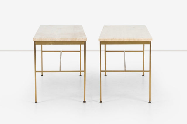Paul McCobb Travertine Consoles and/or Sofa Tables