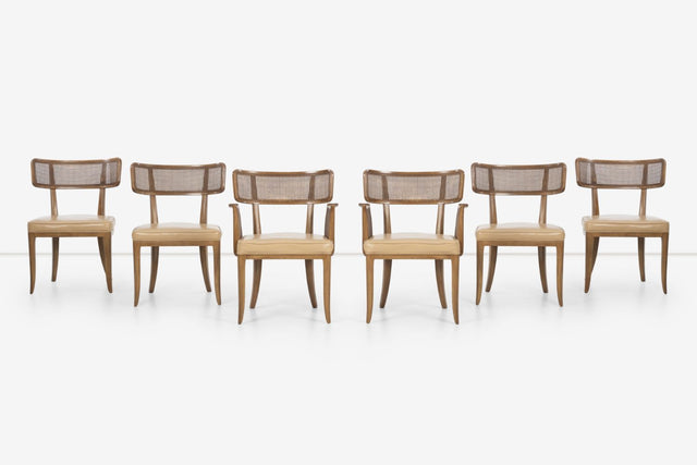 Set of Six Edward Wormley for Dunbar Curved-Back Dining Chairs