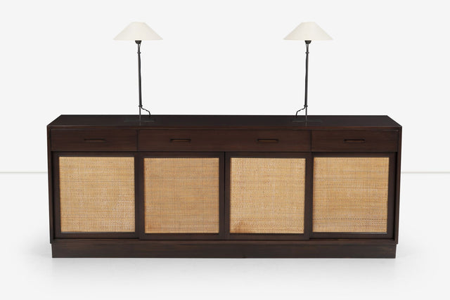 Edward Wormley for Dunbar Cain Front Mahogany Sideboard on a Plinth Base