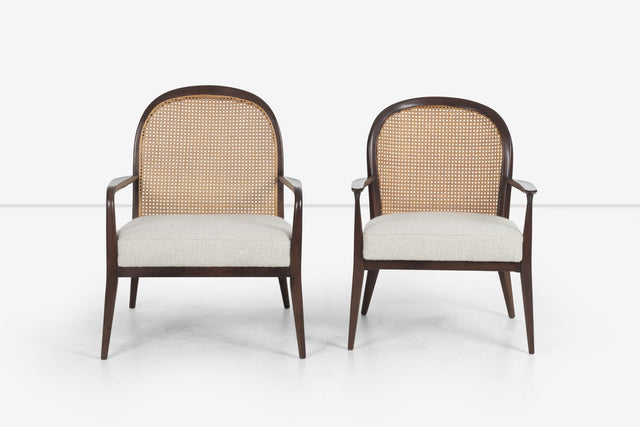 Pair of Paul McCobb Cane-Backed Lounge Chairs for Widdicomb