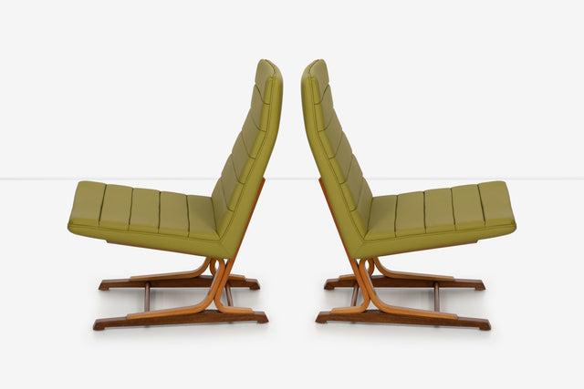 Roger Lee Sprunger for Dunbar Pair of Cantilever Lounge Chairs