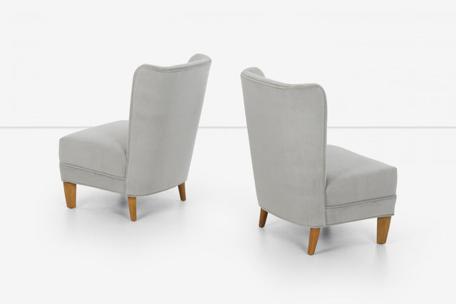 Edward Wormley Dunbar Slipper Lounge Chairs, 1942