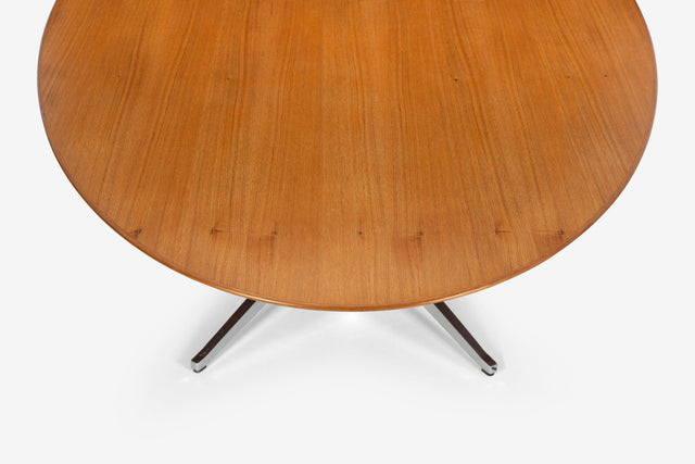 Florence Knoll Dining Table with Cherry Wood Beveled Edge Top