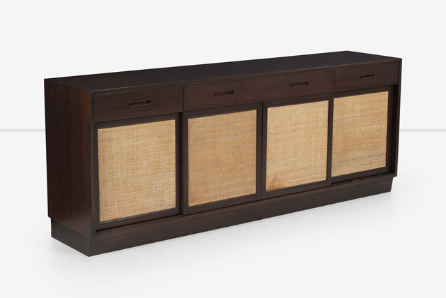 Edward Wormley for Dunbar Cain Front Mahogany Sideboard on a Plinth Base