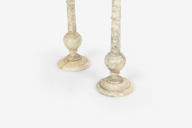 Pair of Alabaster End Tables or Plant or Display Columns