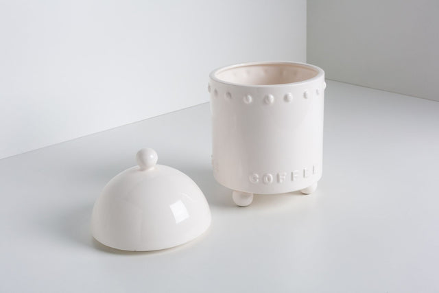 Stanley Tigerman White Ceramic "Tigerman City" Coffee Canister