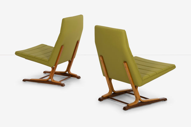 Roger Lee Sprunger for Dunbar Pair of Cantilever Lounge Chairs