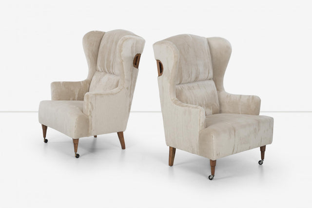 Luigi Caccia Dominioni "Ambrosianeum" High-Back Lounge Chairs, 1955