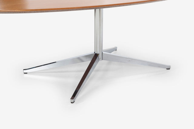 Florence Knoll Dining Table with Cherry Wood Beveled Edge Top