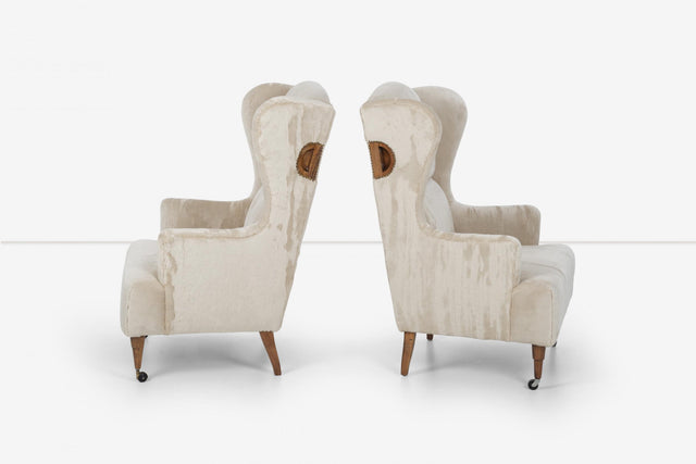Luigi Caccia Dominioni "Ambrosianeum" High-Back Lounge Chairs, 1955