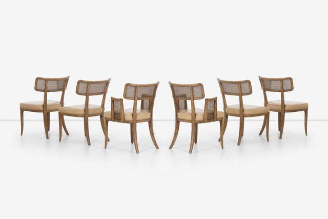 Set of Six Edward Wormley for Dunbar Curved-Back Dining Chairs