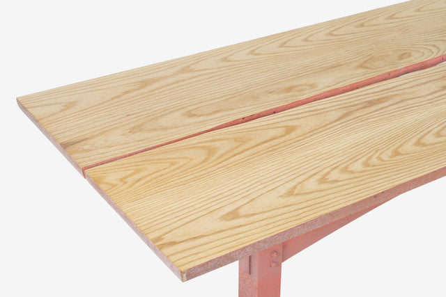 Nine Foot Hand Crafted Free-Edge Trestle Table by Don Braden