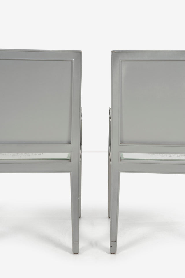 Custom Phillip Starck Mirrored Louis XVI Style Chairs, Cliff Hotel San Francisco