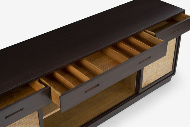 Edward Wormley for Dunbar Cain Front Mahogany Sideboard on a Plinth Base