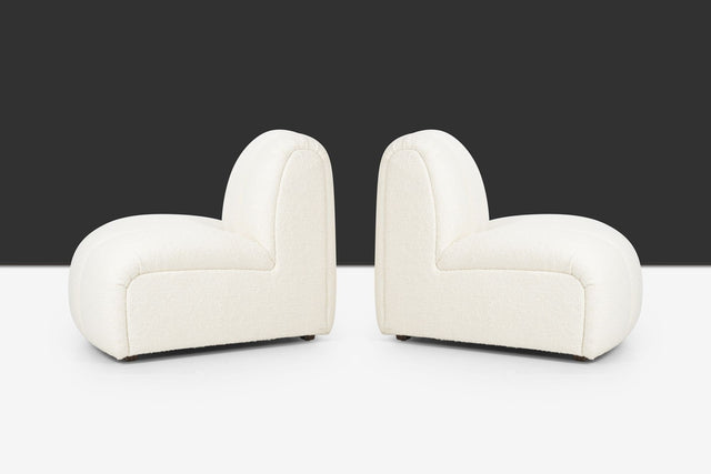 Pair of Berndhart Channeled "Flair" Lounge Chairs with upholstered matching Cube Table
