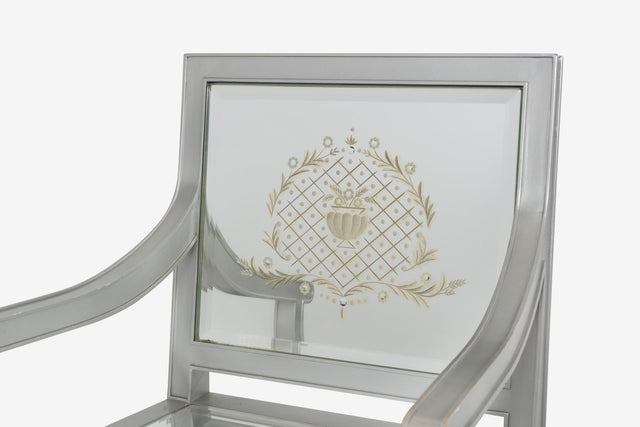 Custom Phillip Starck Mirrored Louis XVI Style Chairs, Cliff Hotel San Francisco