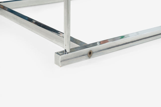 Gerald McCabe for Orange Crate 3 Level Steel and Glass Cocktail Table