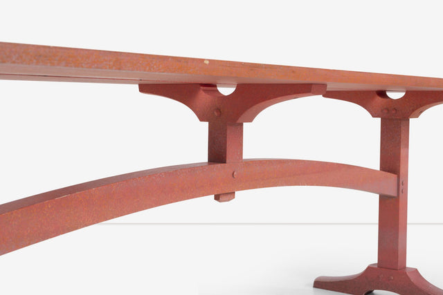 Nine Foot Hand Crafted Free-Edge Trestle Table by Don Braden