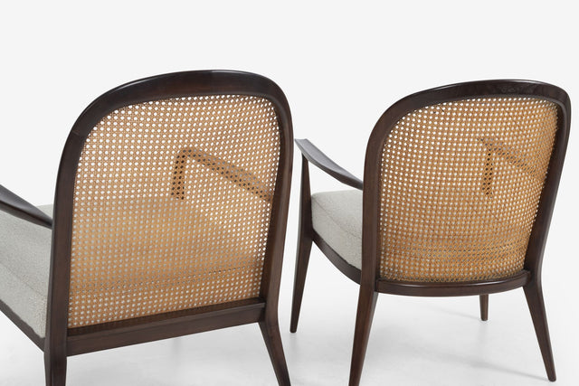 Pair of Paul McCobb Cane-Backed Lounge Chairs for Widdicomb