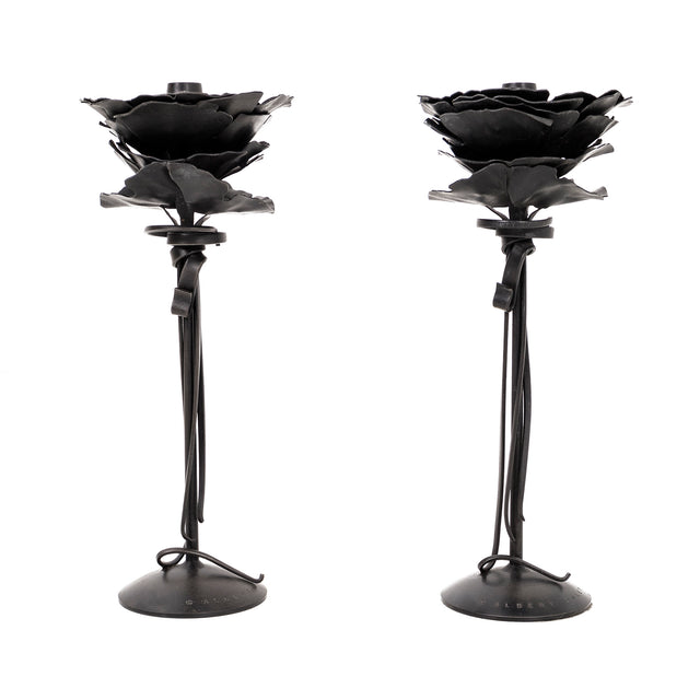 Pair of Albert Paley Blossom Candlesticks