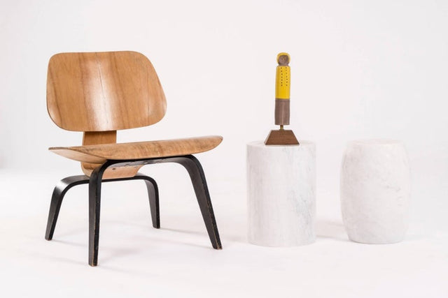 Marble End Table in the Style of Lucia Mercer