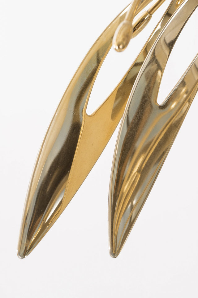 Brass Floral Lamp in the Style of Gabriella Crespi