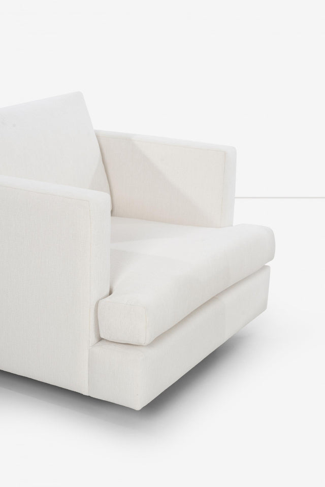 Harvey Probber Pair of Lounge Chairs reupholstered with Boucle, c. 1955