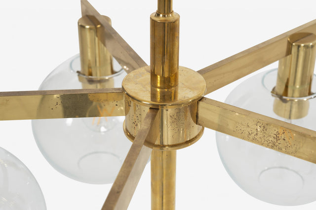 Hans-Agne Jakobsson Five Globe Pastoral Chandelier, c. 1965