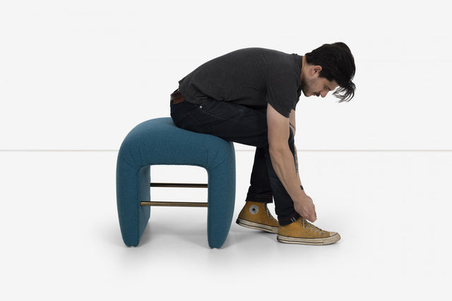 Milo Baughman Upside Down U Ottoman, c. 1975