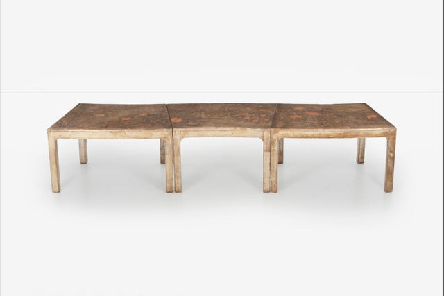 Handcrafted and Painted Max Kuehne Coffee Tables Set of Three