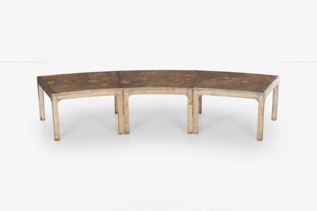 Handcrafted and Painted Max Kuehne Coffee Tables Set of Three