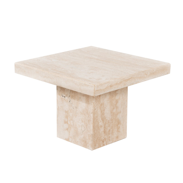 Willy Rizzo Style Travertine Side Table