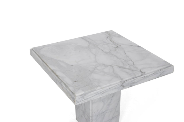 Pair of Carrara Marble End Tables