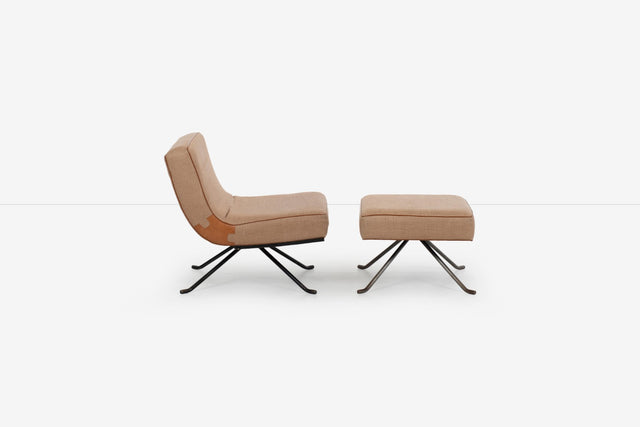 Ligne Roset Style Lounge Chair and Ottoman