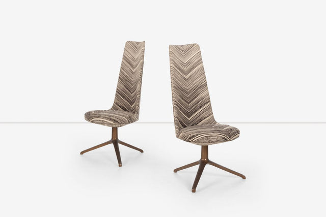 Osvaldo Borsani Set of Eight Unique High Back Dining Chairs for Tecno 1971