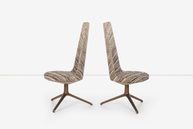 Osvaldo Borsani Set of Eight Unique High Back Dining Chairs for Tecno 1971