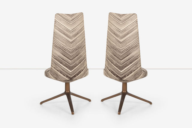 Osvaldo Borsani Set of Eight Unique High Back Dining Chairs for Tecno 1971