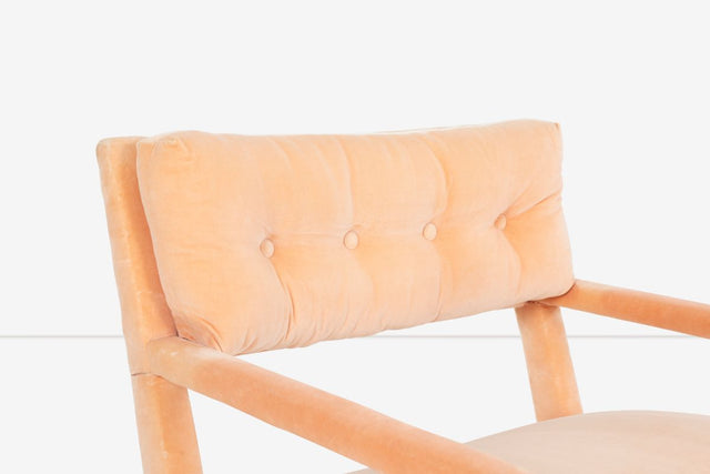 Pair of Milo Baughman Parsons Style Pull-Up Lounge Chairs