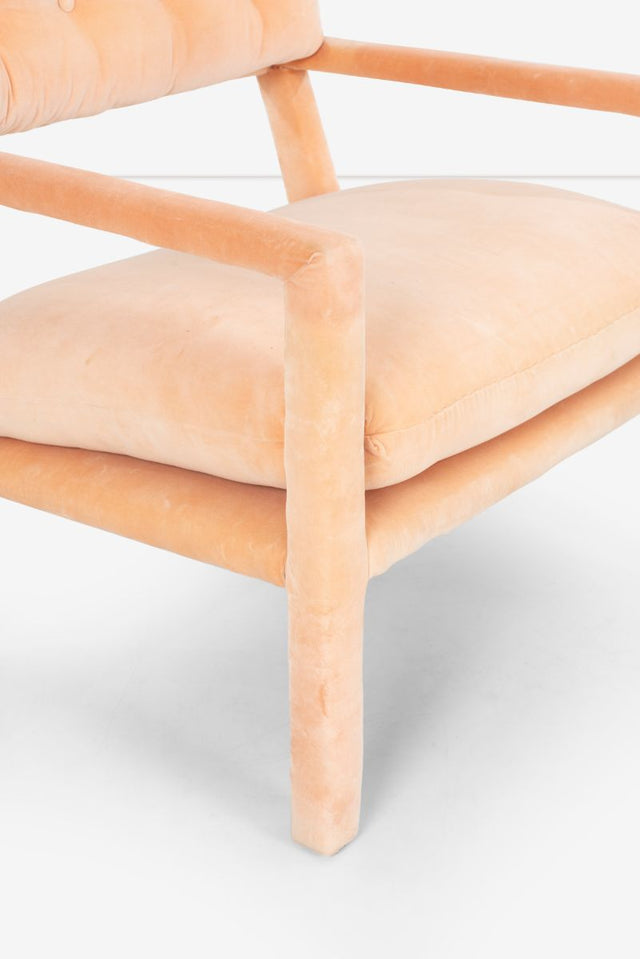 Pair of Milo Baughman Parsons Style Pull-Up Lounge Chairs