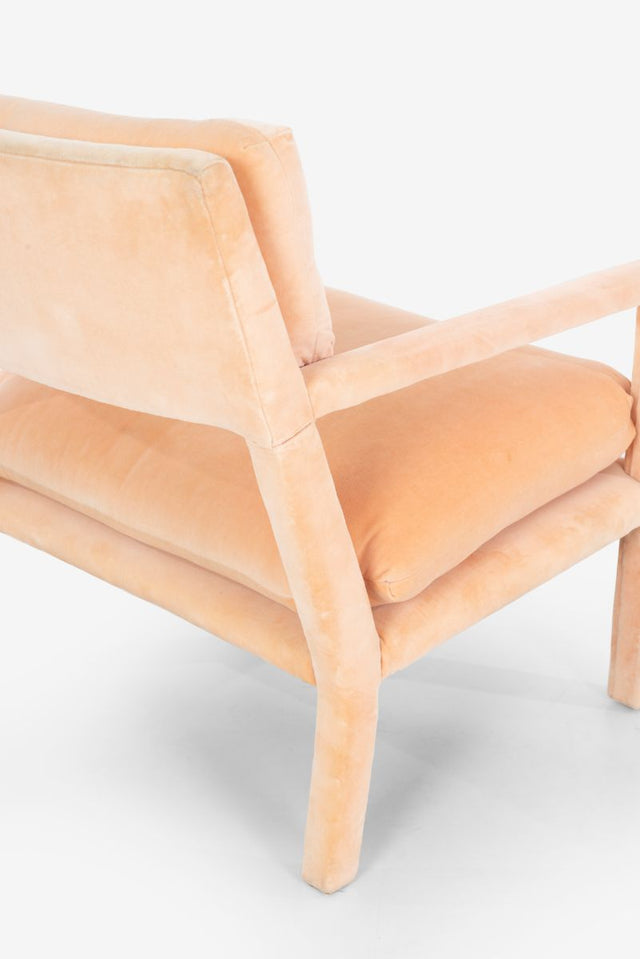Pair of Milo Baughman Parsons Style Pull-Up Lounge Chairs