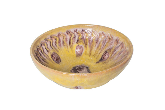 Guido Gambone Yellow Ceramic Bowl, Italy, c. 1950s