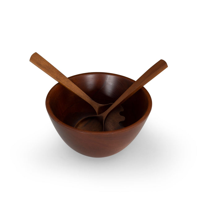 Arthur Espenet Carpenter Teak Bowl with Utensils, 1957