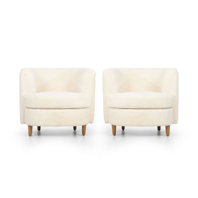 Pair of Gilbert Rohde Attributed Cloud Form Lounge Chairs 1940's
