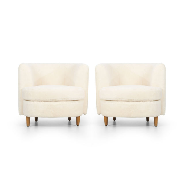 Pair of Gilbert Rohde Attributed Cloud Form Lounge Chairs 1940's