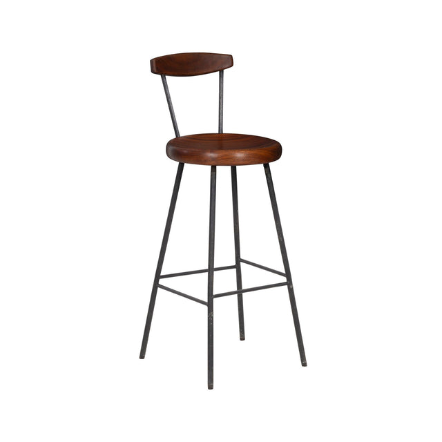 Arthur Espenet Carpenter Unique Stool in Walnut and Steel, c. 1965