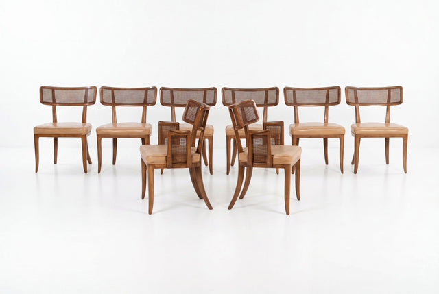 Set of Eight Edward Wormley for Dunbar Curved-Back Dining Chairs, 1948