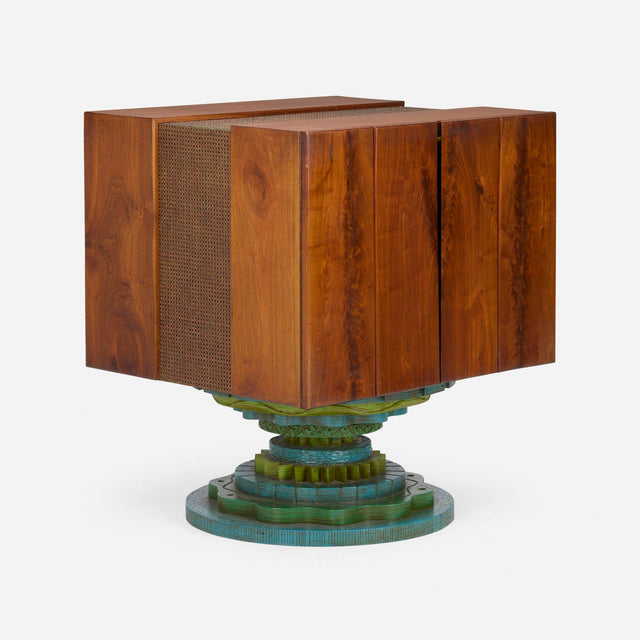 Phillip Lloyd Powell Rotating Walnut Case / Bar, 1965