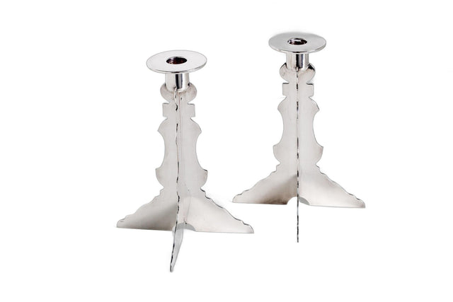 Robert Venturi Post Modern Silver Candleholders for Swid Powell